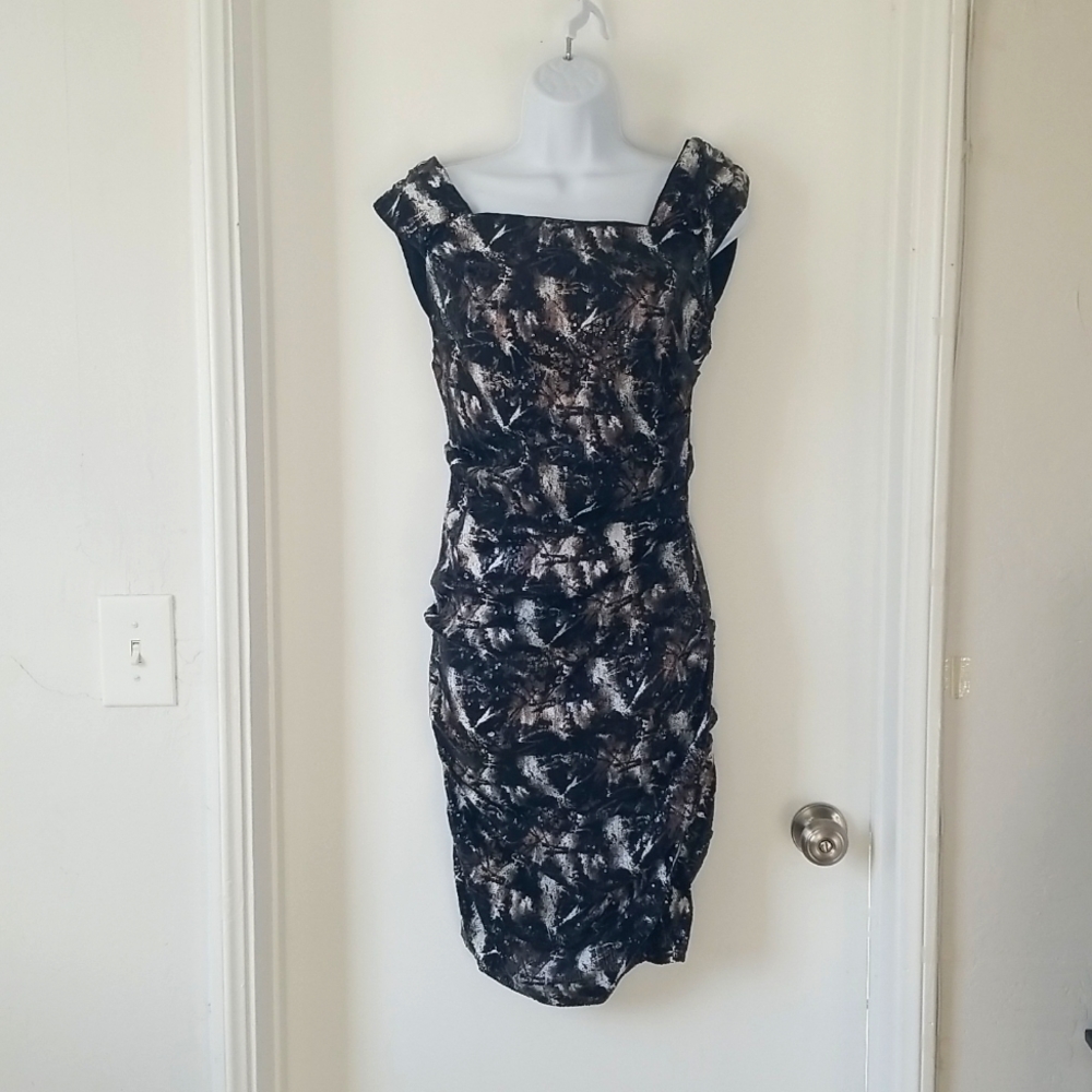 Nicole Miller Women Animal Print Sequins Dress